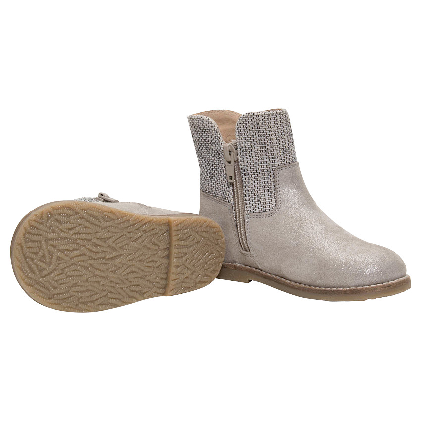 Μποτίνια από δέρμα με φάσα τυπωμένο ύφασμα 