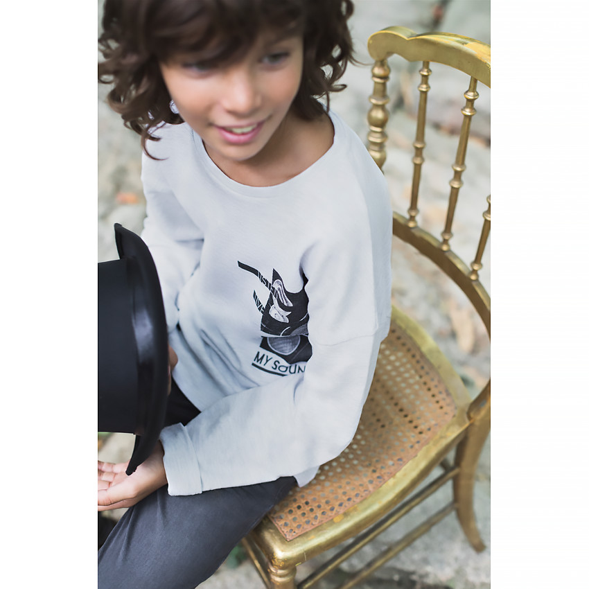 Παιδικά - Μακρυμάνικη μπλούζα με τυπωμένο μουσικό θέμα 