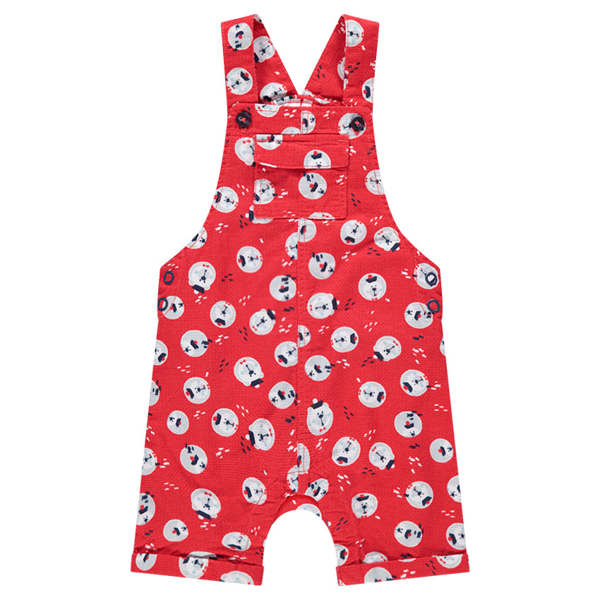 Κοντή κόκκινη βαμβακερή σαλοπέτα με μοτίβο αρκουδάκια 