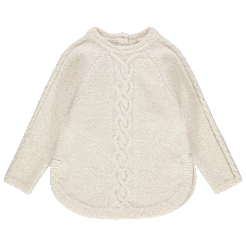 Pull en tricot torsadé à pans arrondis 