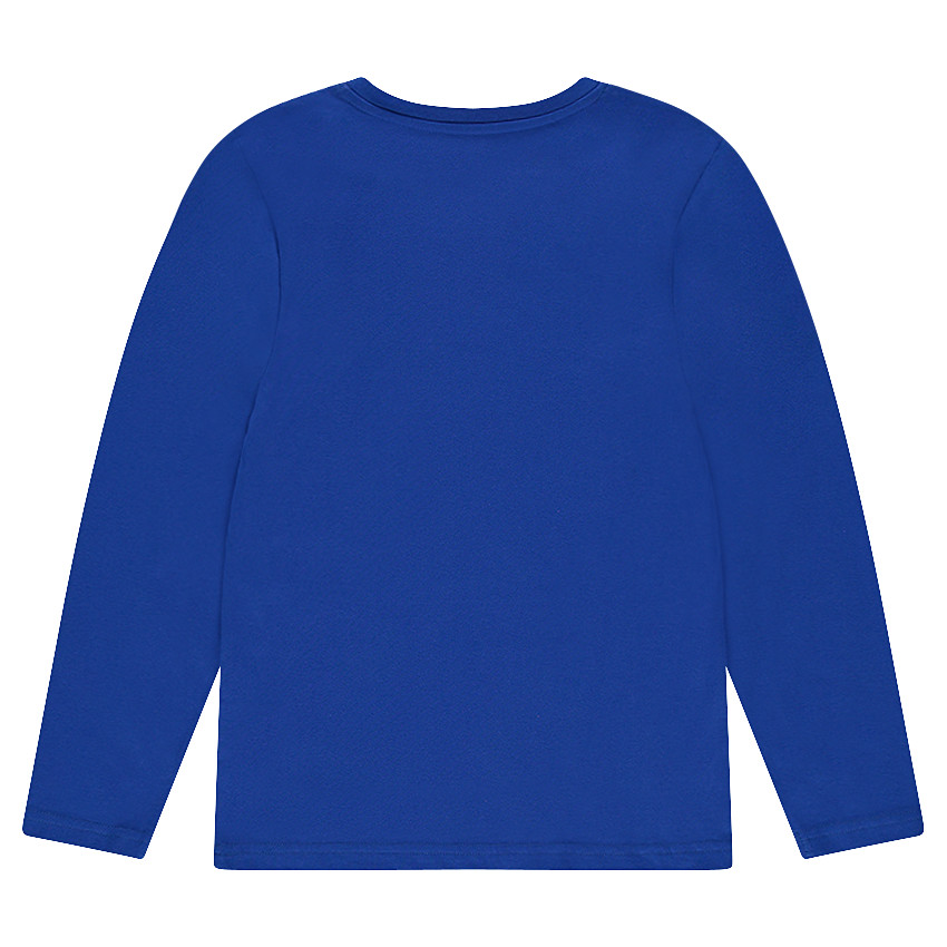 Μακρυμάνικη μπλούζα από μονόχρωμο ζέρσεϊ με διακοσμητική στάμπα 