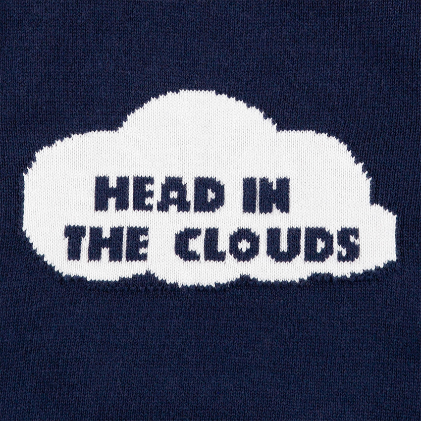 Πλεκτό πουλόβερ με διακοσμητικά στοιχεία μπροστά και άνοιγμα στην πλάτη 