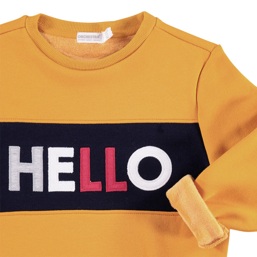 Sweat en molleton contrecollé sherpa à inscription brodée 