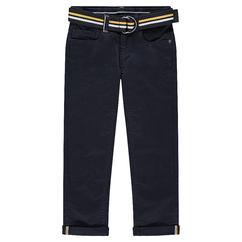 Μονόχρωμο παντελόνι από τουίλ σε ναυτικό μπλε, με αφαιρούμενη ζώνη 