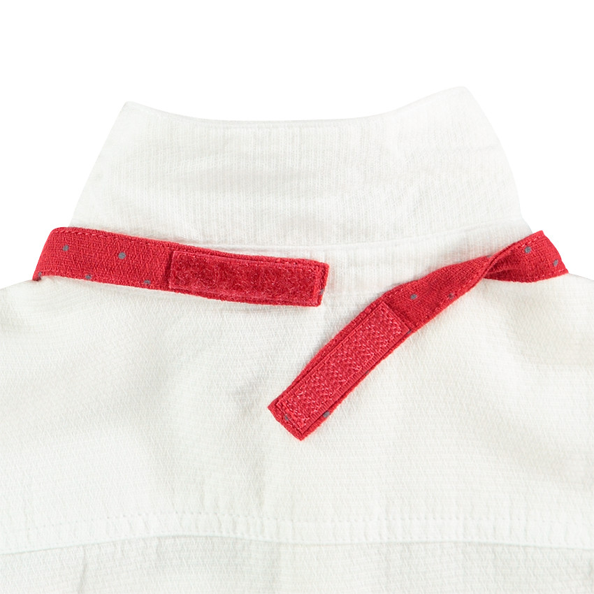 Μακρυμάνικο πουκάμισο σε βαμβακερή ύφανση με αφαιρούμενο παπιγιόν 