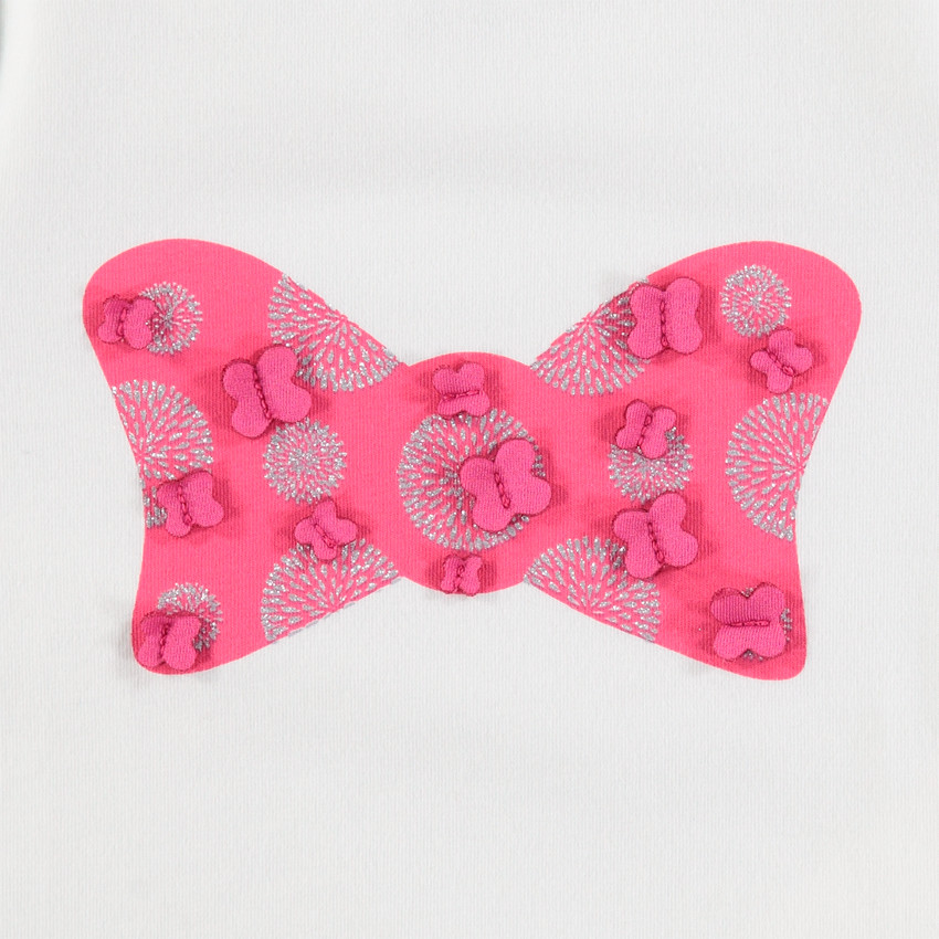 Μακρυμάνικη ζέρσεϊ μπλούζα με ροζ φιόγκο μπροστά 