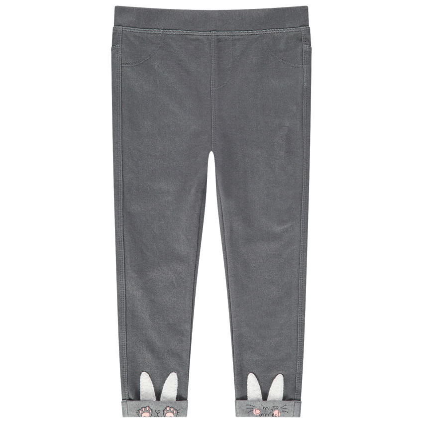 Γκρι παντελονοκολάν με λαγουδάκια στο κάτω μέρος 