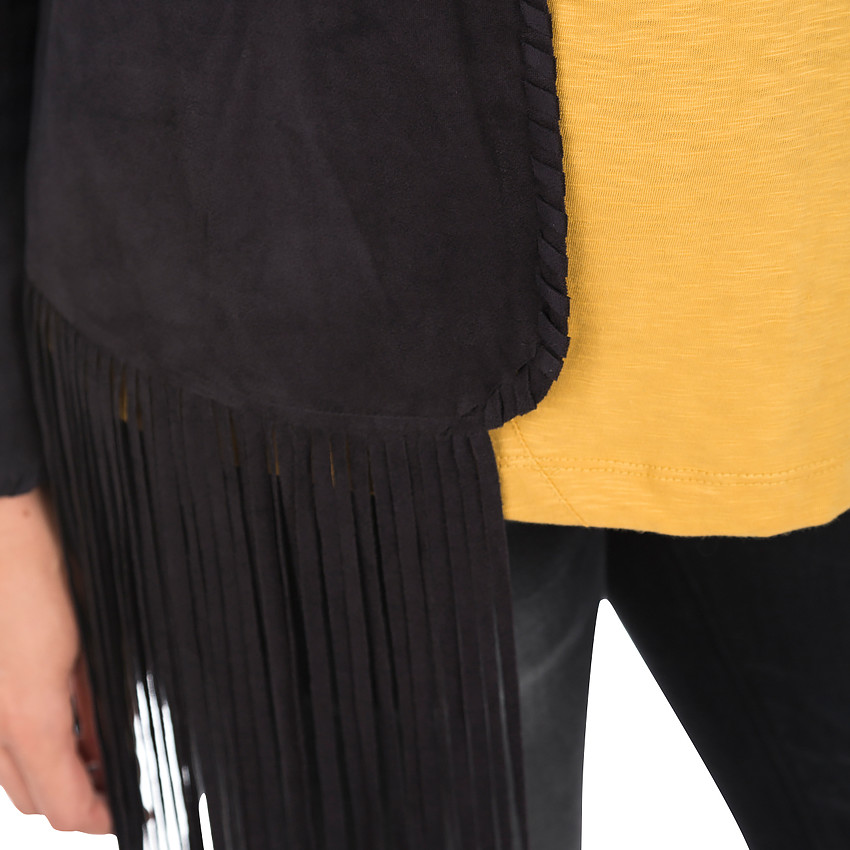 Gilet de grossesse imitation daim à franges 