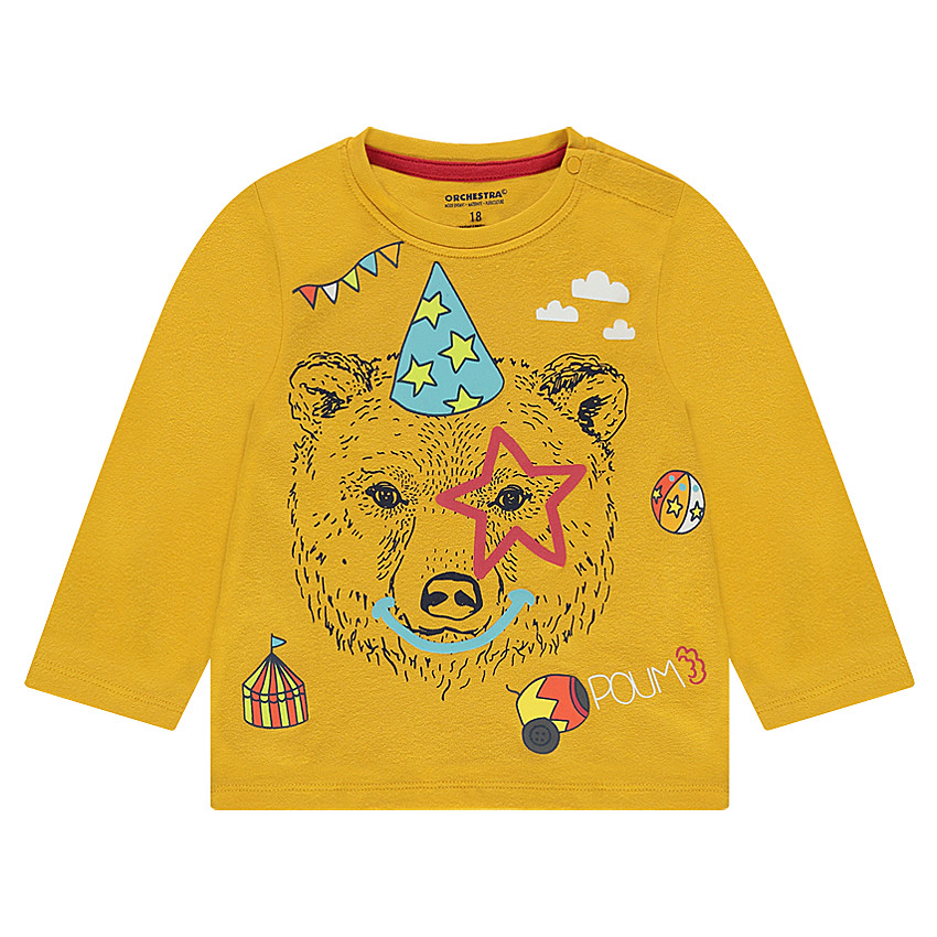 Μακρυμάνικη μπλούζα από ζέρσεϊ με τυπωμένο διακοσμητικό μοτίβο 