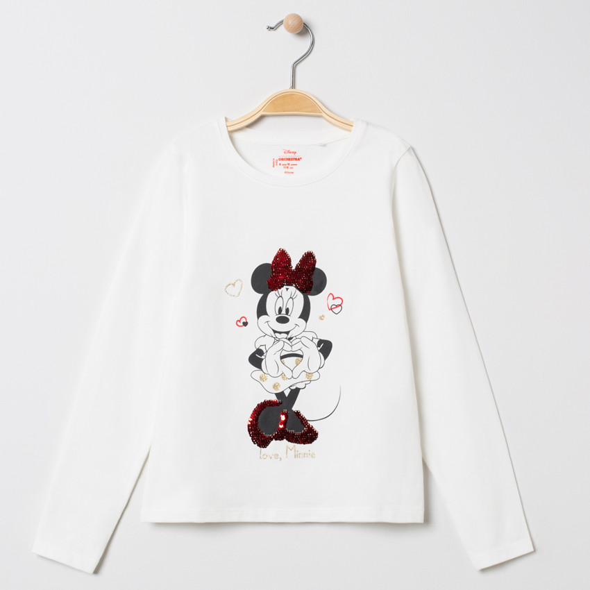 T-shirt manches longues sequins magiques Minnie Disney 