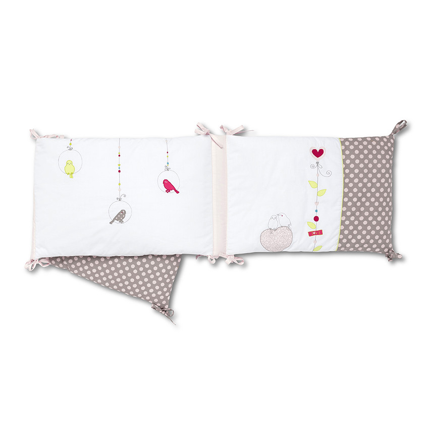 Tour de lit en popeline de coton imprimé fantaisie 