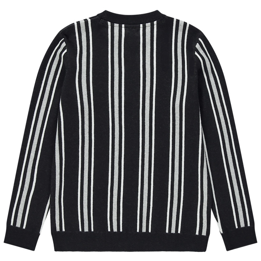 Παιδικά - Πλεκτό πουλόβερ με κάθετες ρίγες που κάνουν αντίθεση 