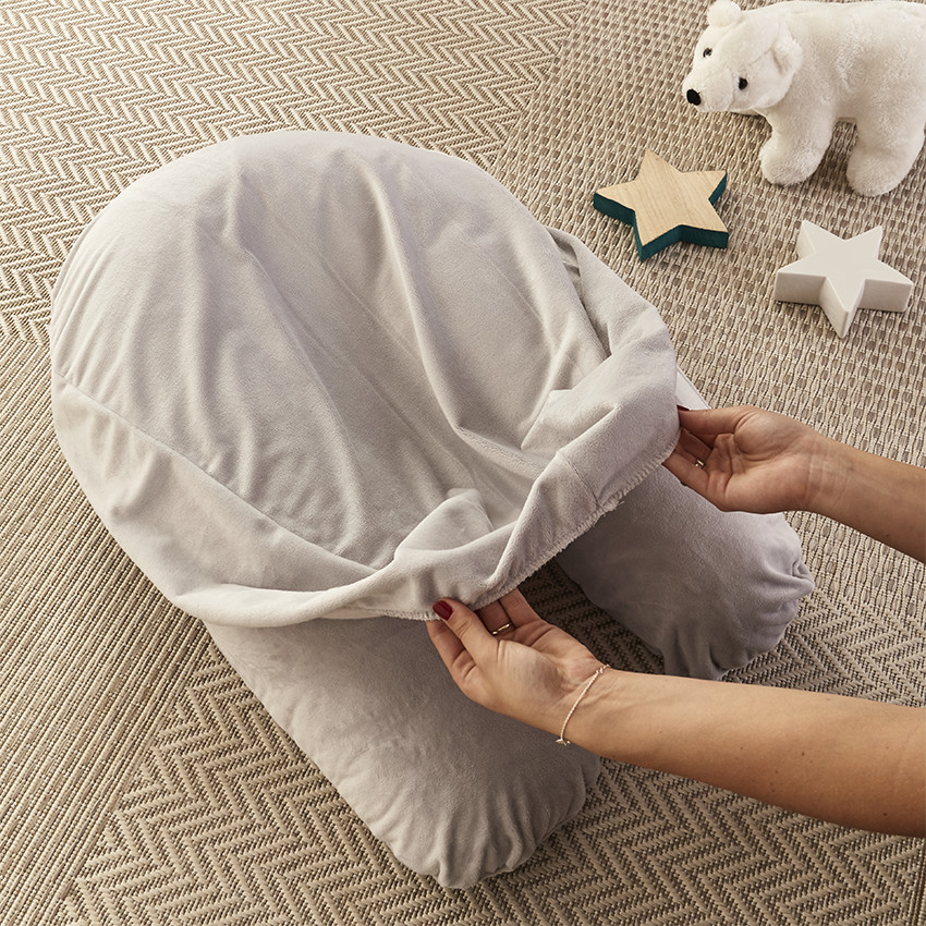   Κάλυμμα μαξιλαριού  θηλασμού - Γκρι φλίς   