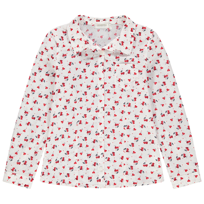 Πουκάμισο με καρδούλες σε όλη την επιφάνεια 
