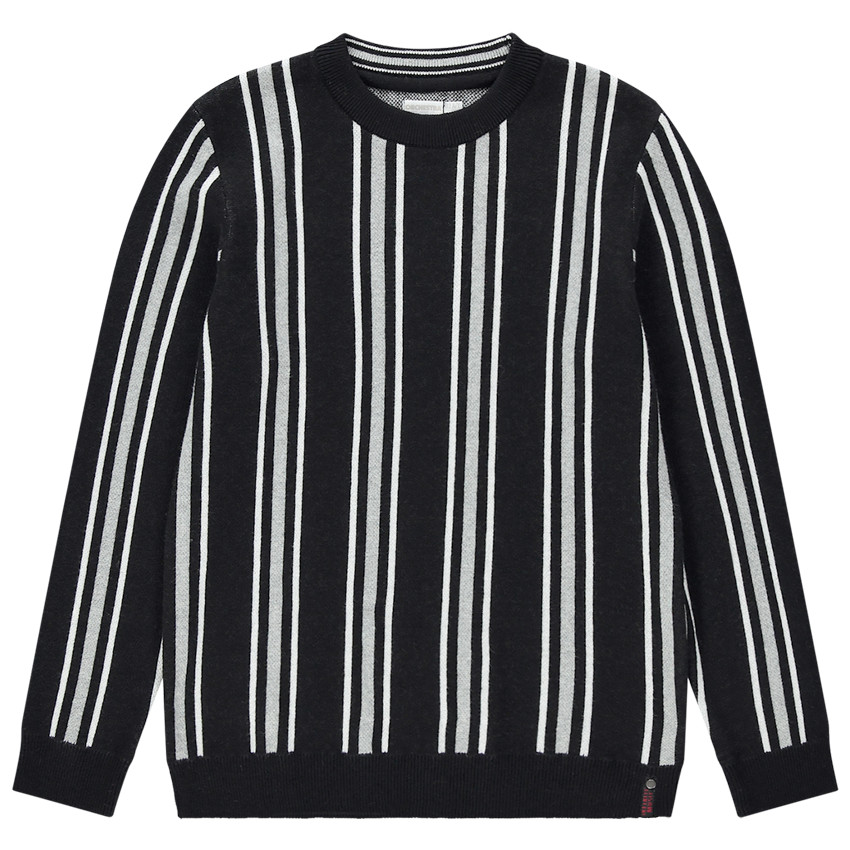 Παιδικά - Πλεκτό πουλόβερ με κάθετες ρίγες που κάνουν αντίθεση 