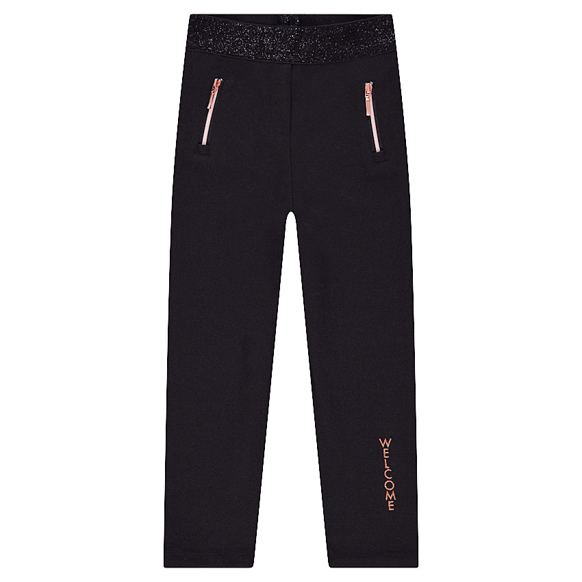 Κολάν σε ύφανση milano με γυαλιστερή ζώνη και τσέπες με φερμουάρ  