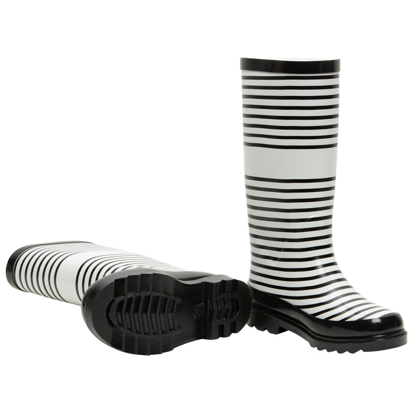 Γαλότσες από καουτσούκ με ρίγες και αγκράφα με διακοσμητικό σχέδιο, σε νούμερα από 28 έως 38 