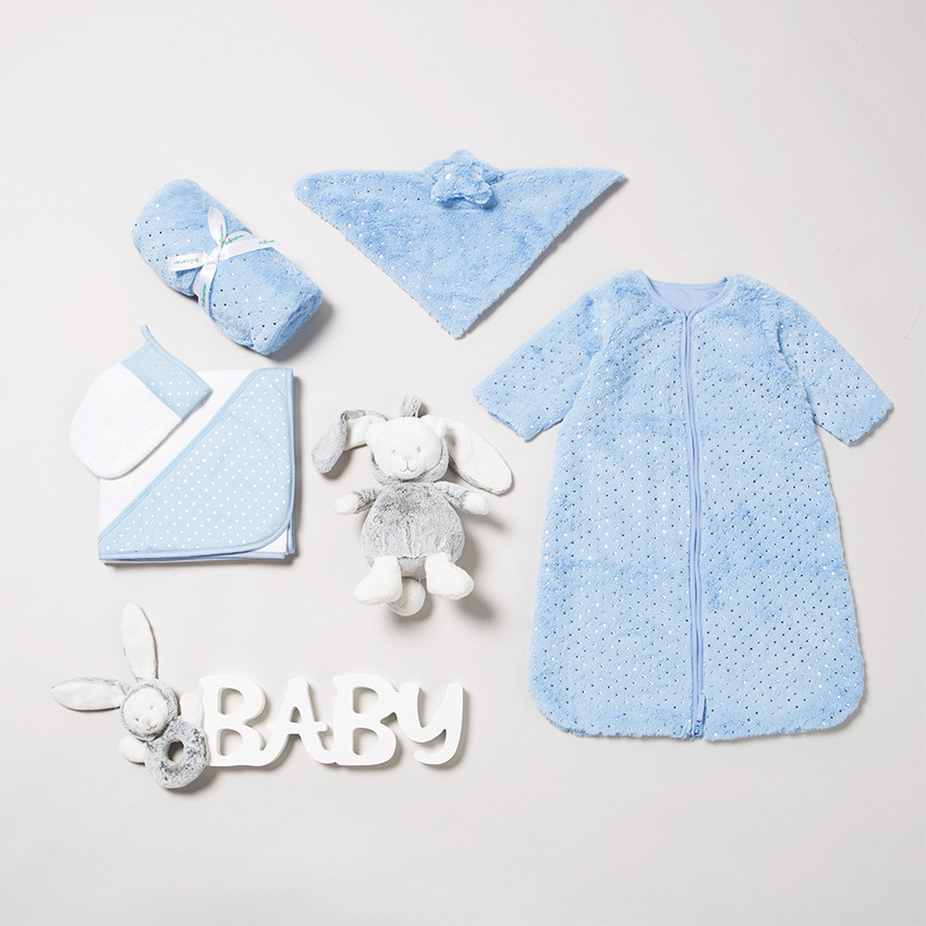 Πανάκι παρηγοριάς από φλις με πουά μοτίβο και αστεράκι 