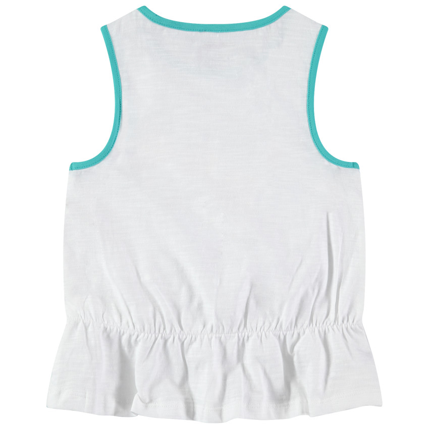 Αμάνικη μπλούζα από ζέρσεϊ με στάμπα λουλούδια και γκλίτερ 