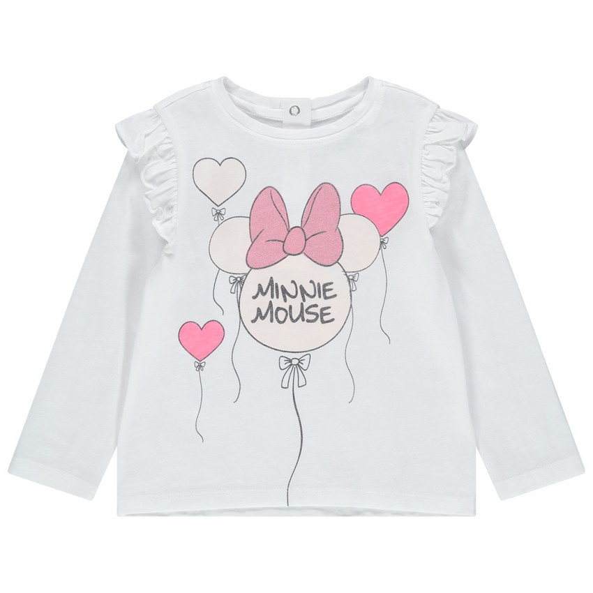 T-shirt manches longues print Minnie Disney à paillettes 