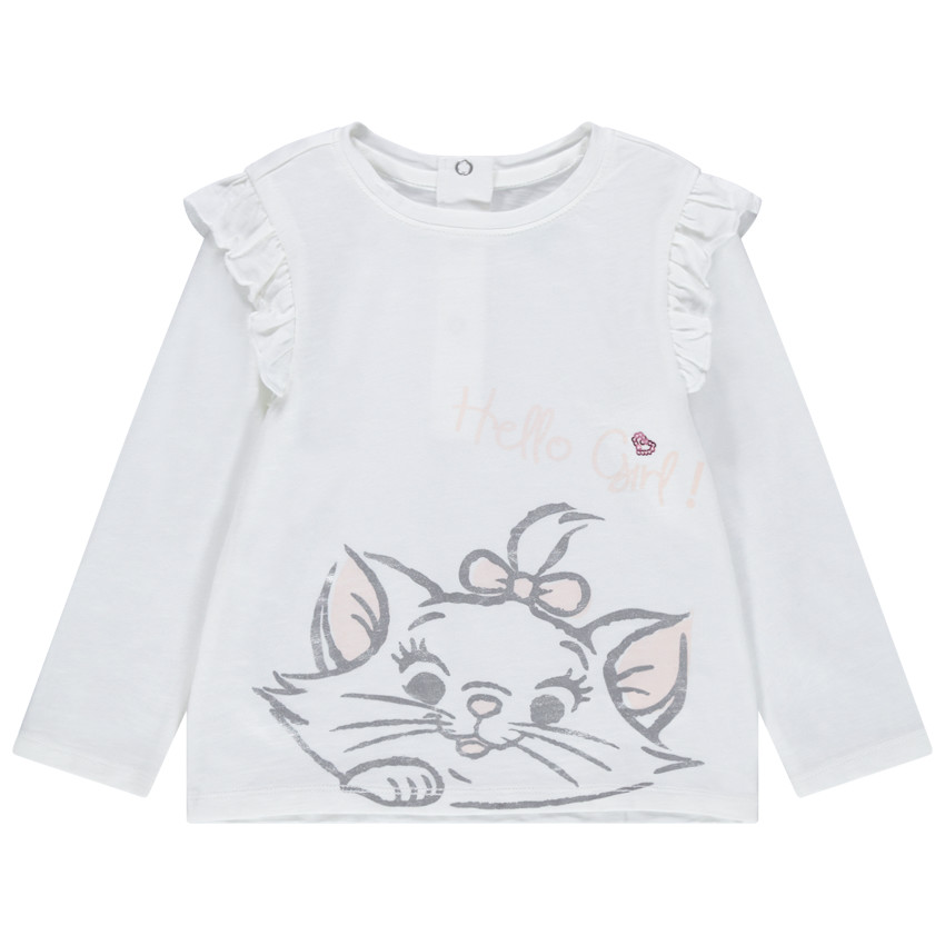 T-shirt manches longues en coton bio et print Marie Aristochats Disney 