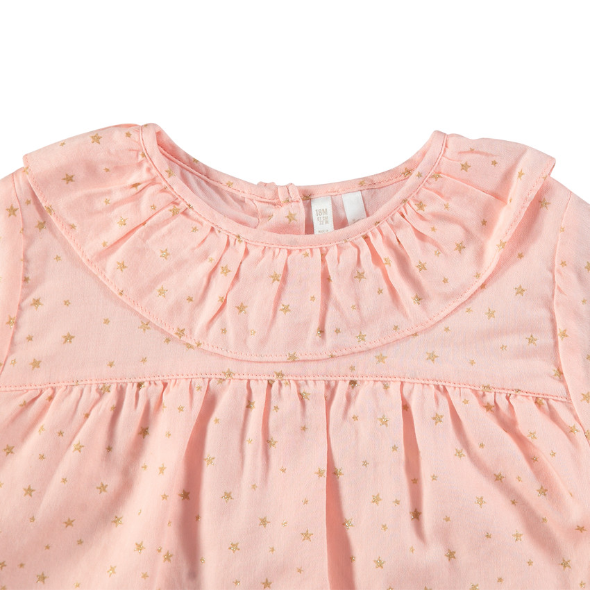 Μακρυμάνικη τουνίκ με χρυσαφί αστέρια τυπωμένα σε όλη την επιφάνεια 