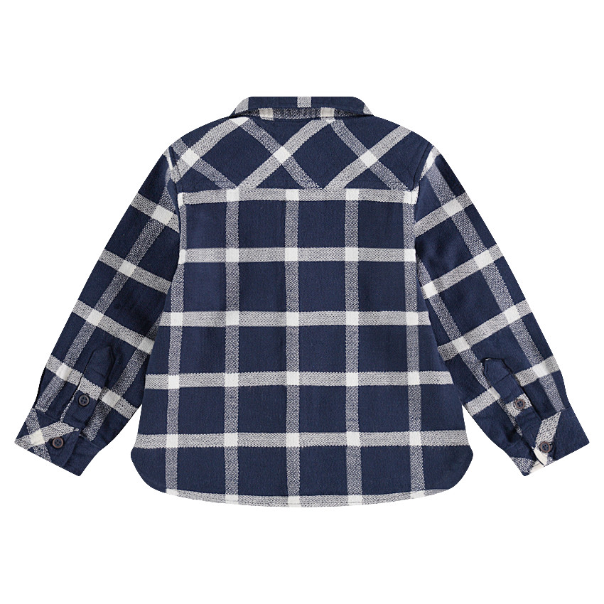 Παιδικά - Μακρυμάνικο πουκάμισο από φανέλα καρό με τσέπη 