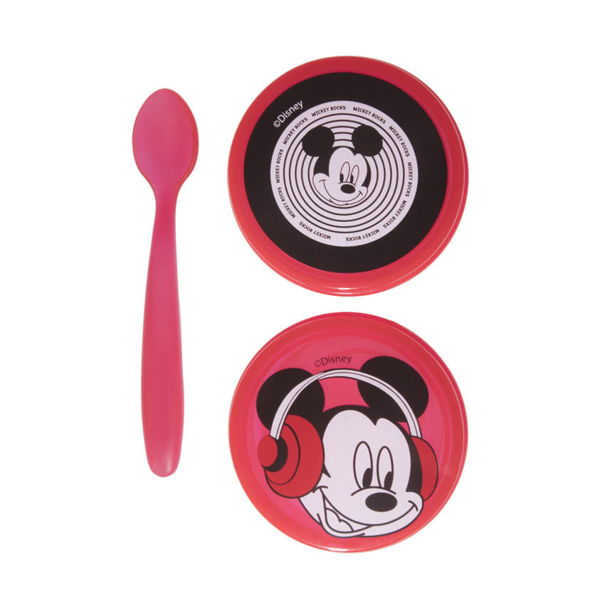 Σετ φαγητού 2 μπολ και κουτάλι Mickey 