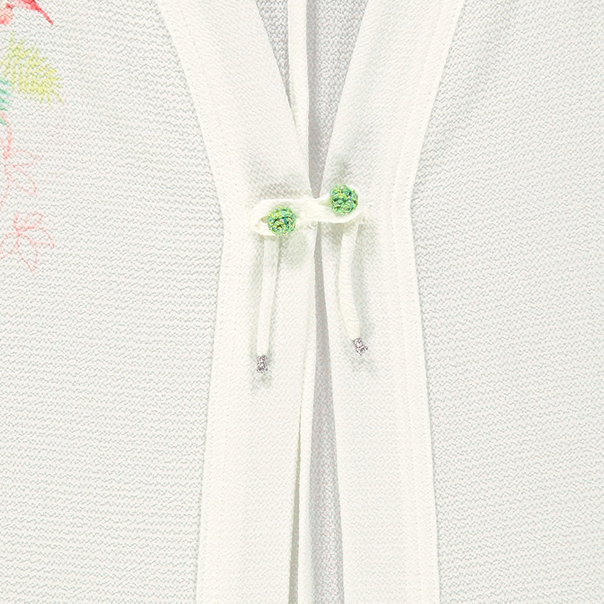 Κοντομάνικη ζακέτα κιμονό από κρεπ με τύπωμα λουλούδια 