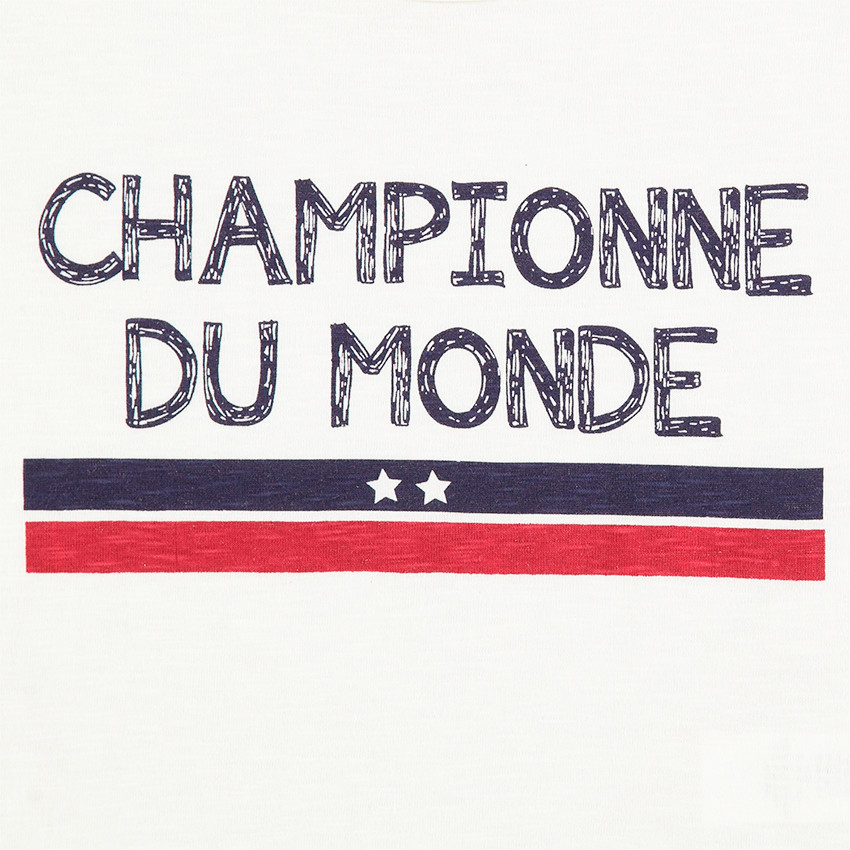 Μακρυμάνικη κοριτσίστικη μπλούζα με 2 αστέρια για την κατάκτηση του Παγκοσμίου Κυπέλλου 2018 από την Εθνική Γαλλίας 