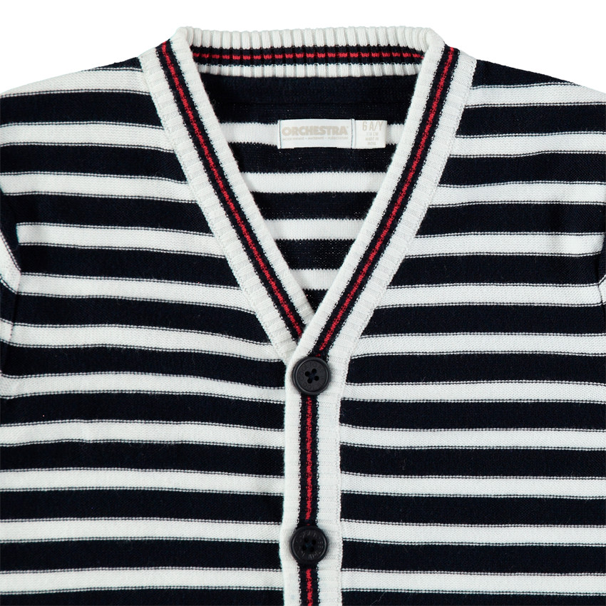 Πλεκτή ζακέτα με ζακάρ ρίγες 