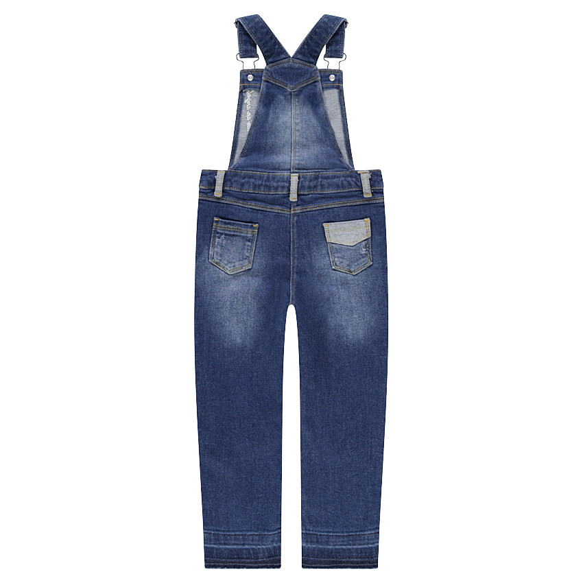 Σαλοπέτα τζιν με φθαρμένη όψη και διακοσμητικά σήματα και κεντήματα 