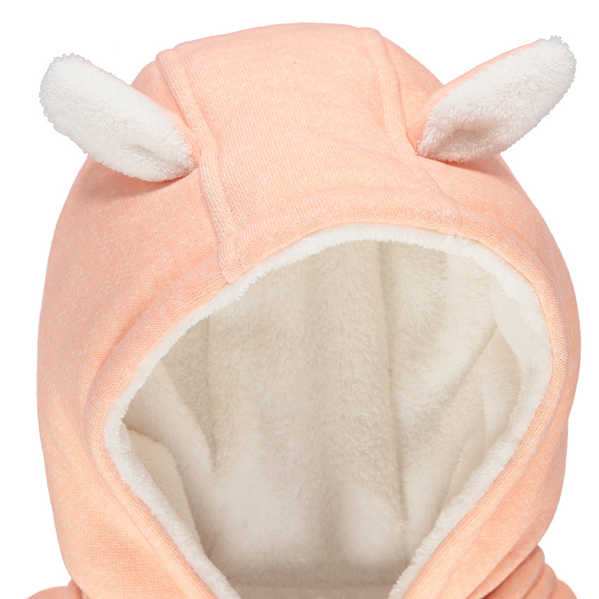 Ζακέτα με κουκούλα από φανέλα με επένδυση sherpa και στάμπα κουνελάκι 