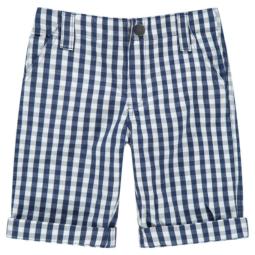 Βαμβακερή βερμούδα με μικρά καρό 