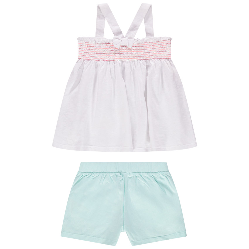 Σετ με floral μπλούζα και απλό σορτς 