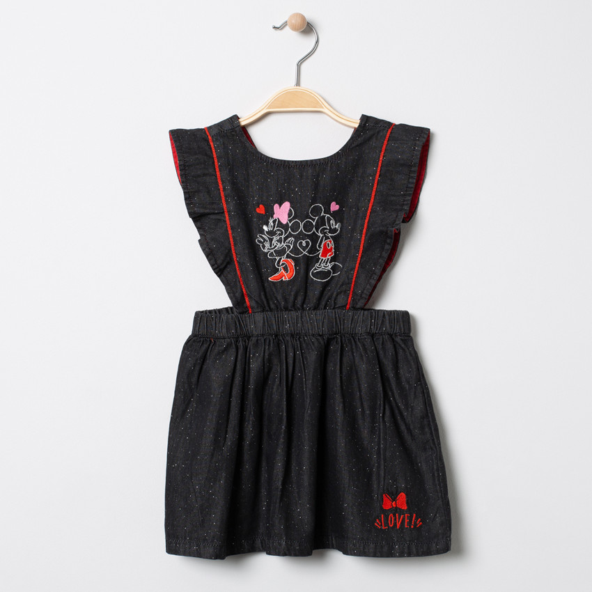 Robe tablier en chambray print Mickey et Minnie Disney 