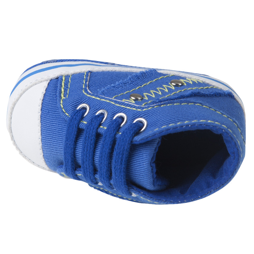 Baskets montantes en toile à lacets 