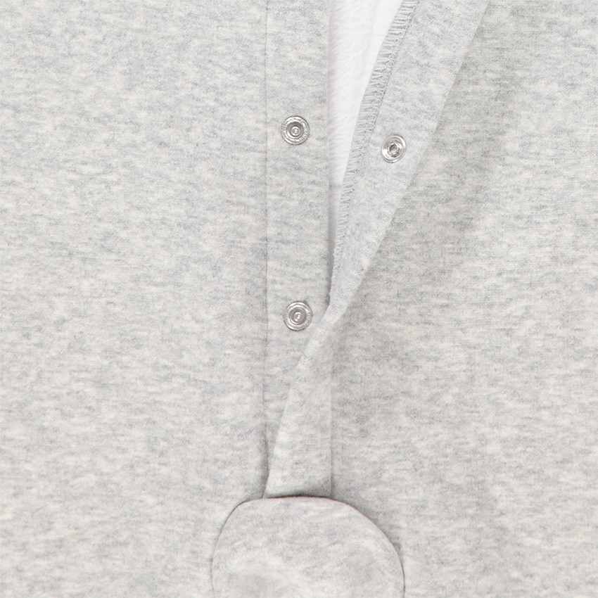 Μακρύ πλεκτό ολόσωμο φορμάκι με επένδυση από sherpa, λωρίδες και τσέπη καγκουρό 