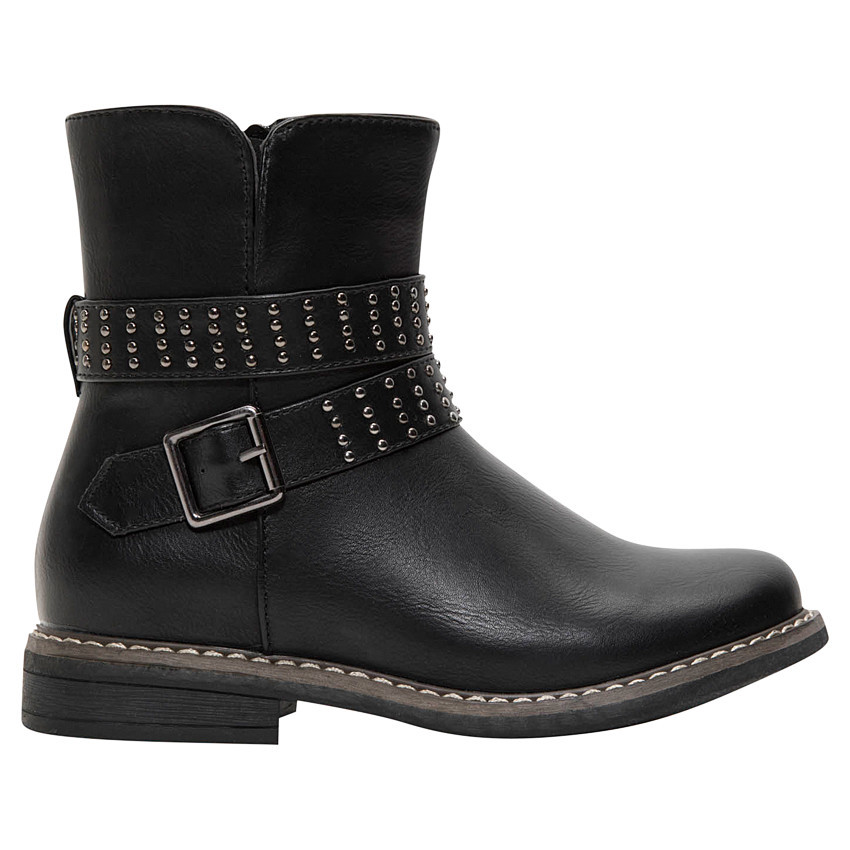 1/2 μπότες effet δερματίνη με λουριά και φαντεζί τρουκς 