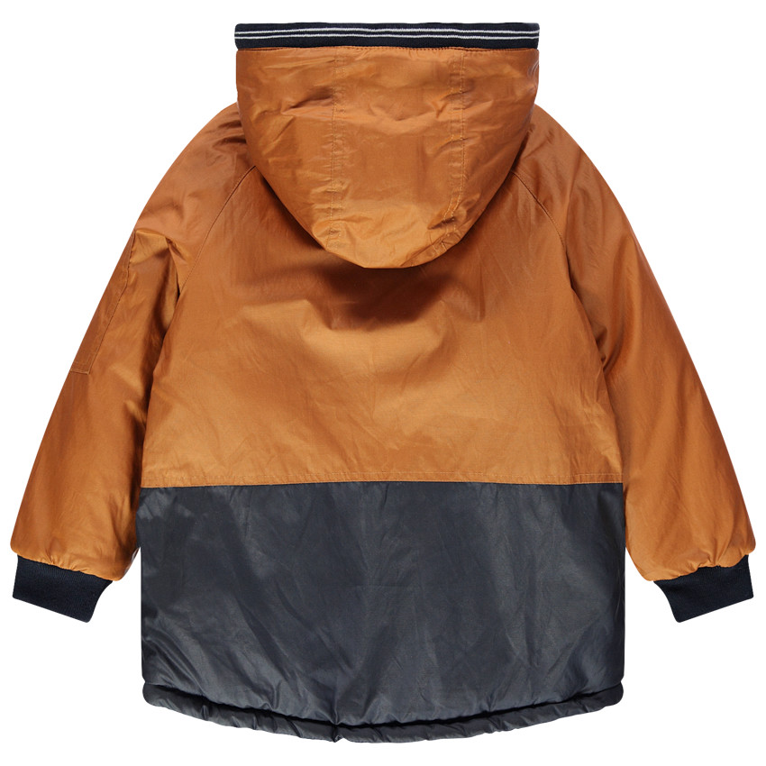 Δίχρωμο παρκά με επένδυση από φανέλα και τσέπες  