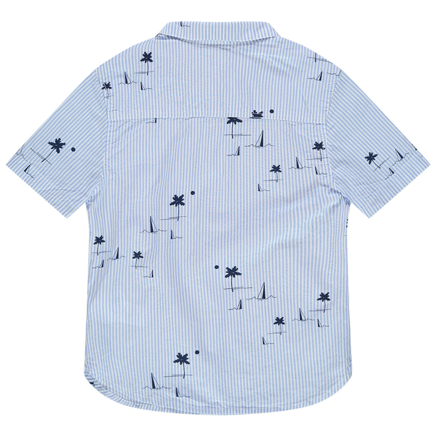 Κοντομάνικο πουκάμισο με ρίγες και φοίνικες 