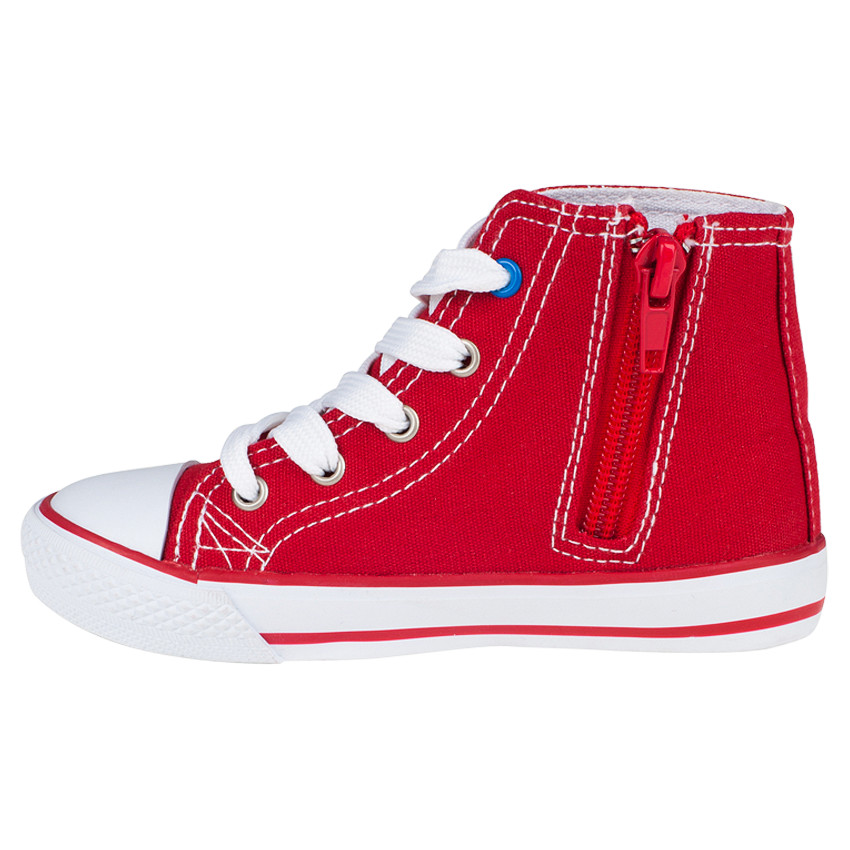 Baskets montantes en toile à lacets et zip 