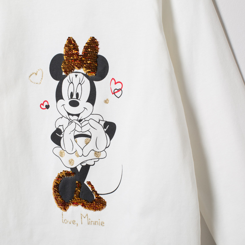 T-shirt manches longues sequins magiques Minnie Disney 