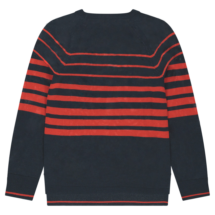 Πλεκτό λεπτό με κόκκινες ρίγες σε αντίθεση 