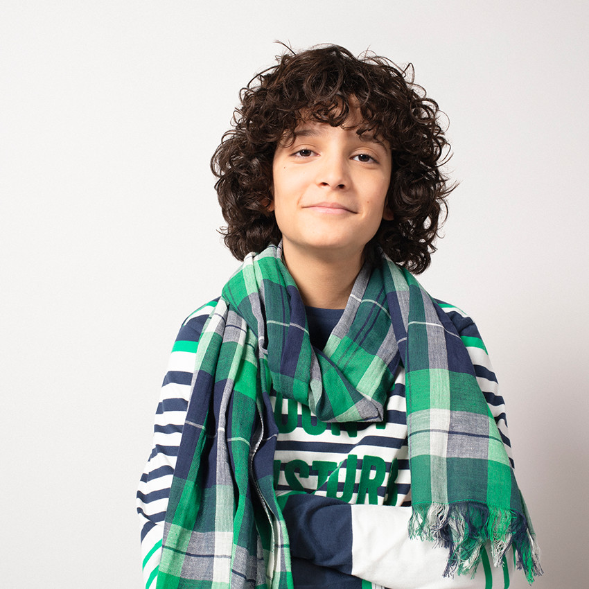 Παιδικά - Μαρινιέρα με πράσινες ρίγες και γράμματα από βελούδο 