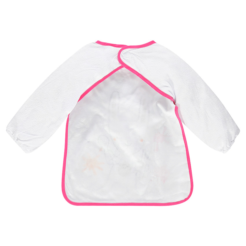 Σαλιάρα με μακριά μανίκια από πετσετέ ύφασμα με επένδυση PVC και διακοσμητική στάμπα 