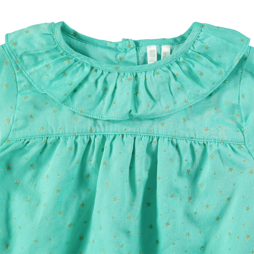 Μακρυμάνικη τουνίκ με χρυσαφί αστέρια τυπωμένα σε όλη την επιφάνεια 