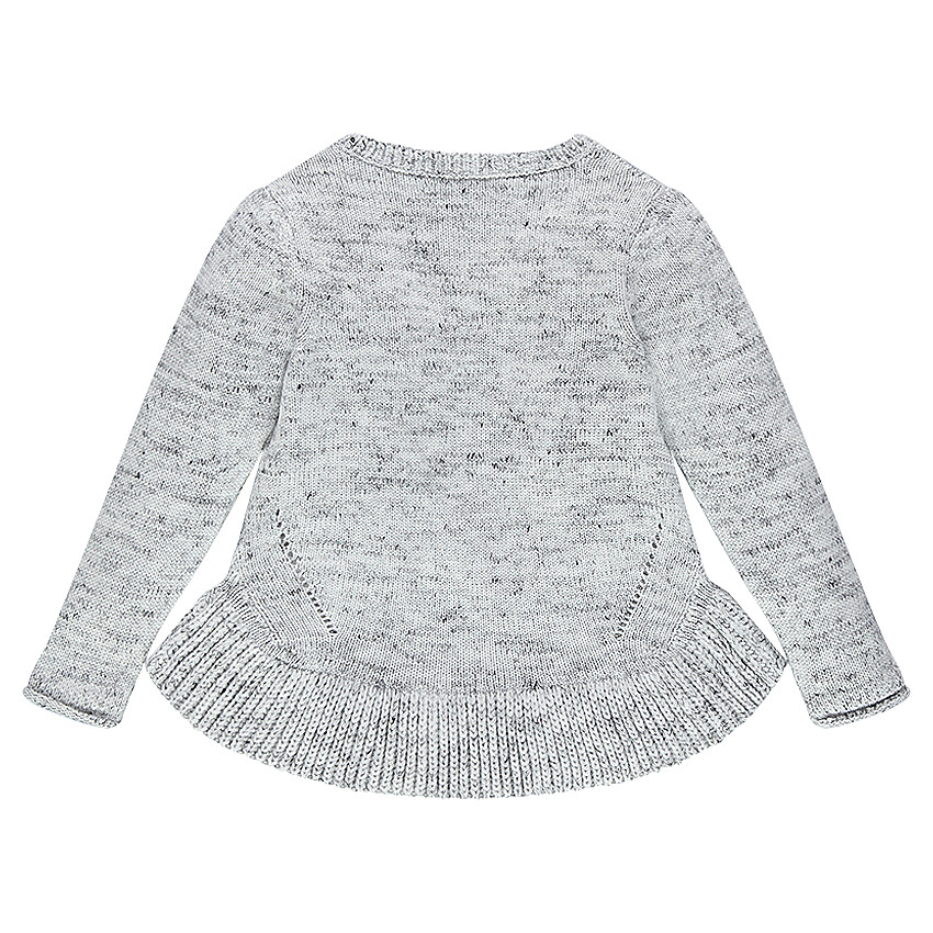 Πλεκτό μελανζέ πουλόβερ με κεντημένη παπαρούνα  