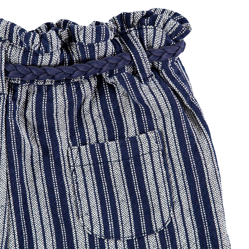 Σορτσάκι με ζακάρ ρίγες και αφαιρούμενη ζώνη σε σχέδιο πλεξίδα 