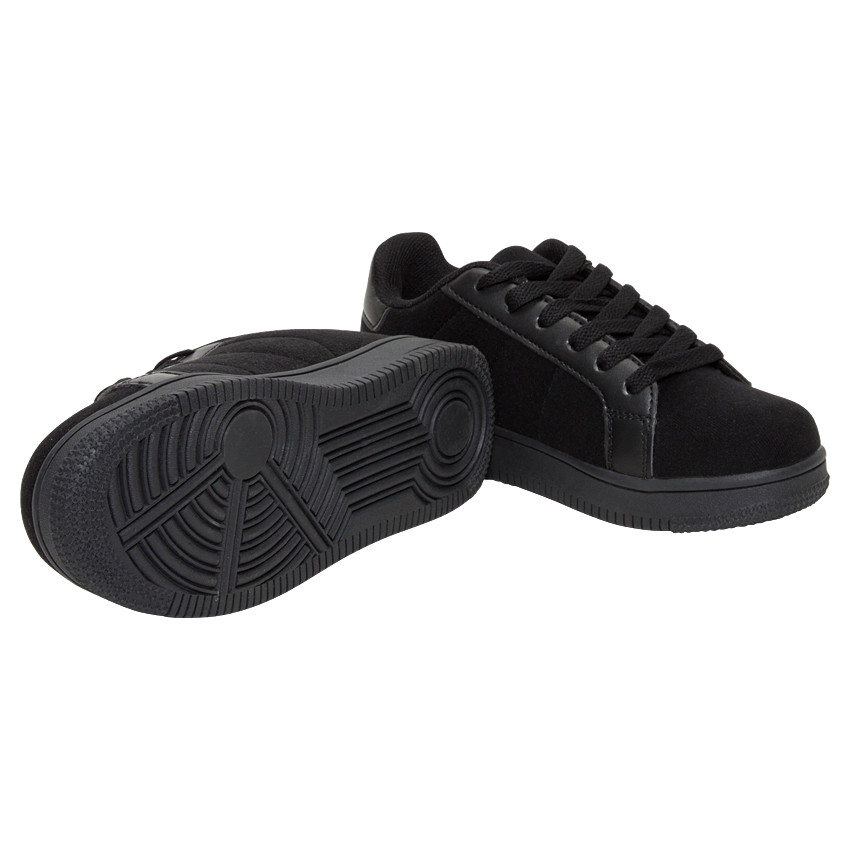 Χαμηλά αθλητικά παπούτσια βελουτέ με κορδόνια και κεντημένα αστεράκια 